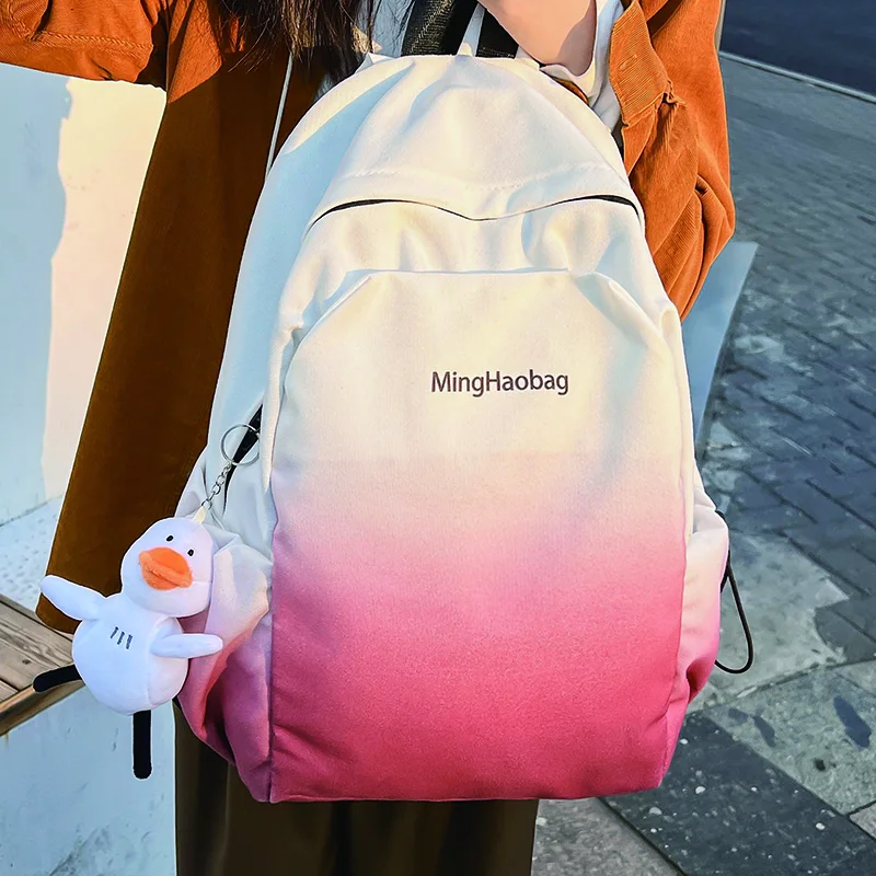 

Модный женский нейлоновый рюкзак для милых девушек, школьная сумка в стиле преппи, вместительный дорожный рюкзак, женский рюкзак с защитой ...