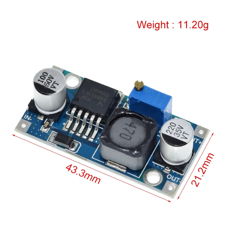 

LM2596 DC-DC Step-down Module Power Supply 3A Adjustable Step-down Module LM2596S Voltage Regulator 24V 12V 5V 3V For arduino