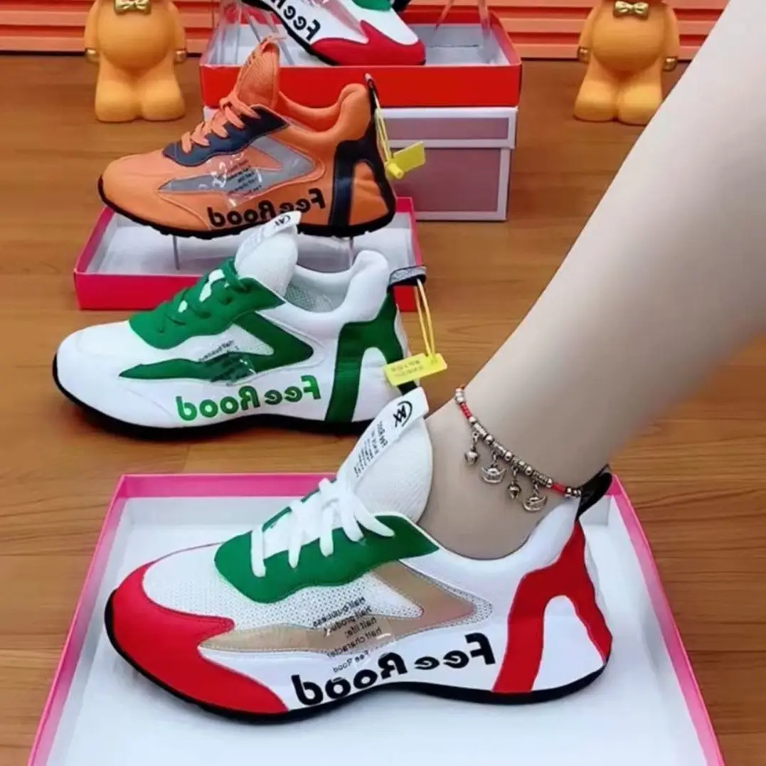 

Женские высокие туфли, новинка 2022, всесезонные Папины туфли с мягкой подошвой, дышащая Спортивная повседневная женская обувь