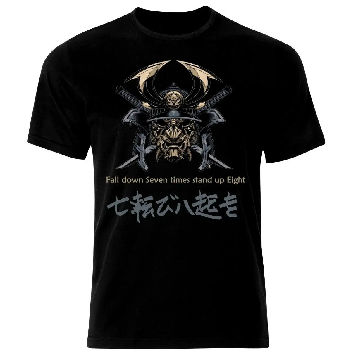 

Bushido Code Virtues Samurai Mask Sword Japanese Ronin Katana T-Shirt Men's 100% Cotton Casual T-shirts Loose Top New