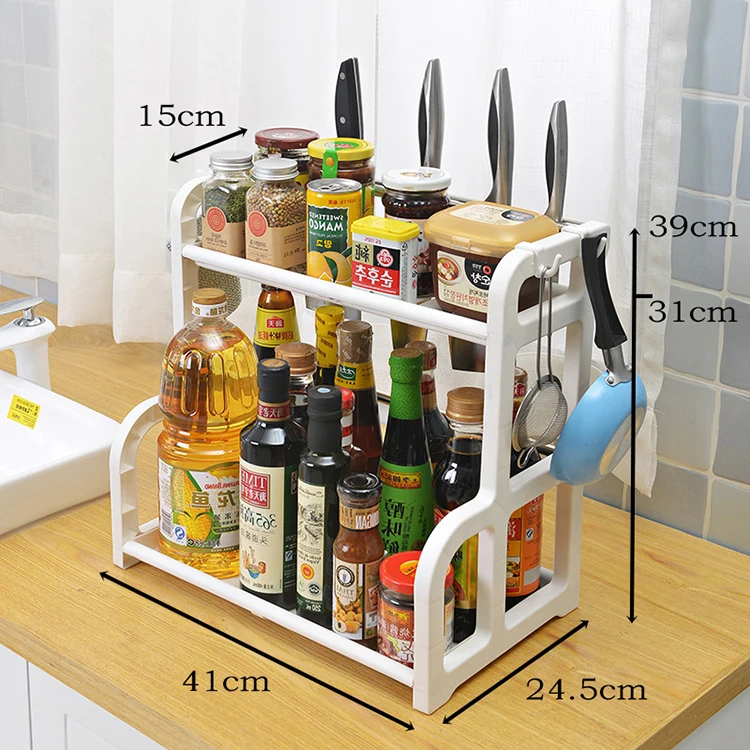 

Factory Price Custom Plastic Spice Kitchen Seasoning Shelf Storage Racks