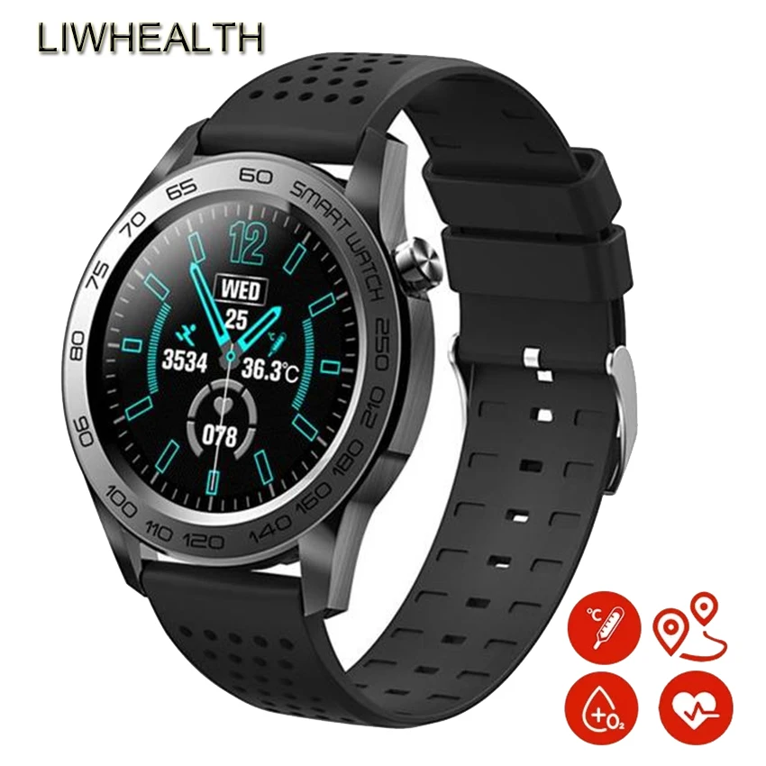 

New 360 Round Metal Smart Watch Band Temprature Men Women Heart Rate Monitor Reloj Health Fitness For IOS/Xiaomi/Huawei Sport