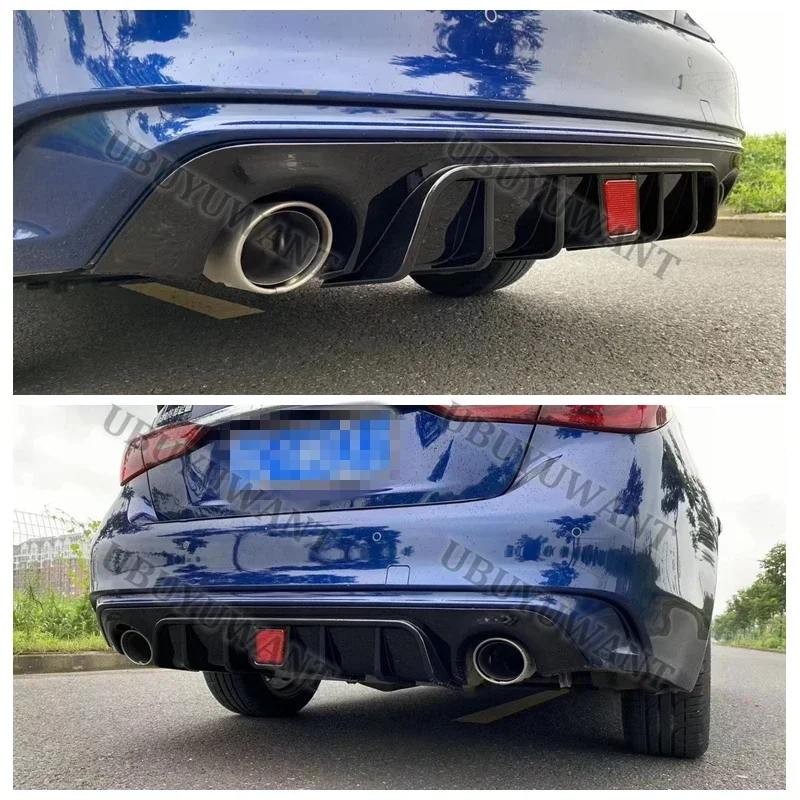 Для Infiniti Q50 2014-2023 настоящий карбоновый дефлектор шасси защита заднего бампера