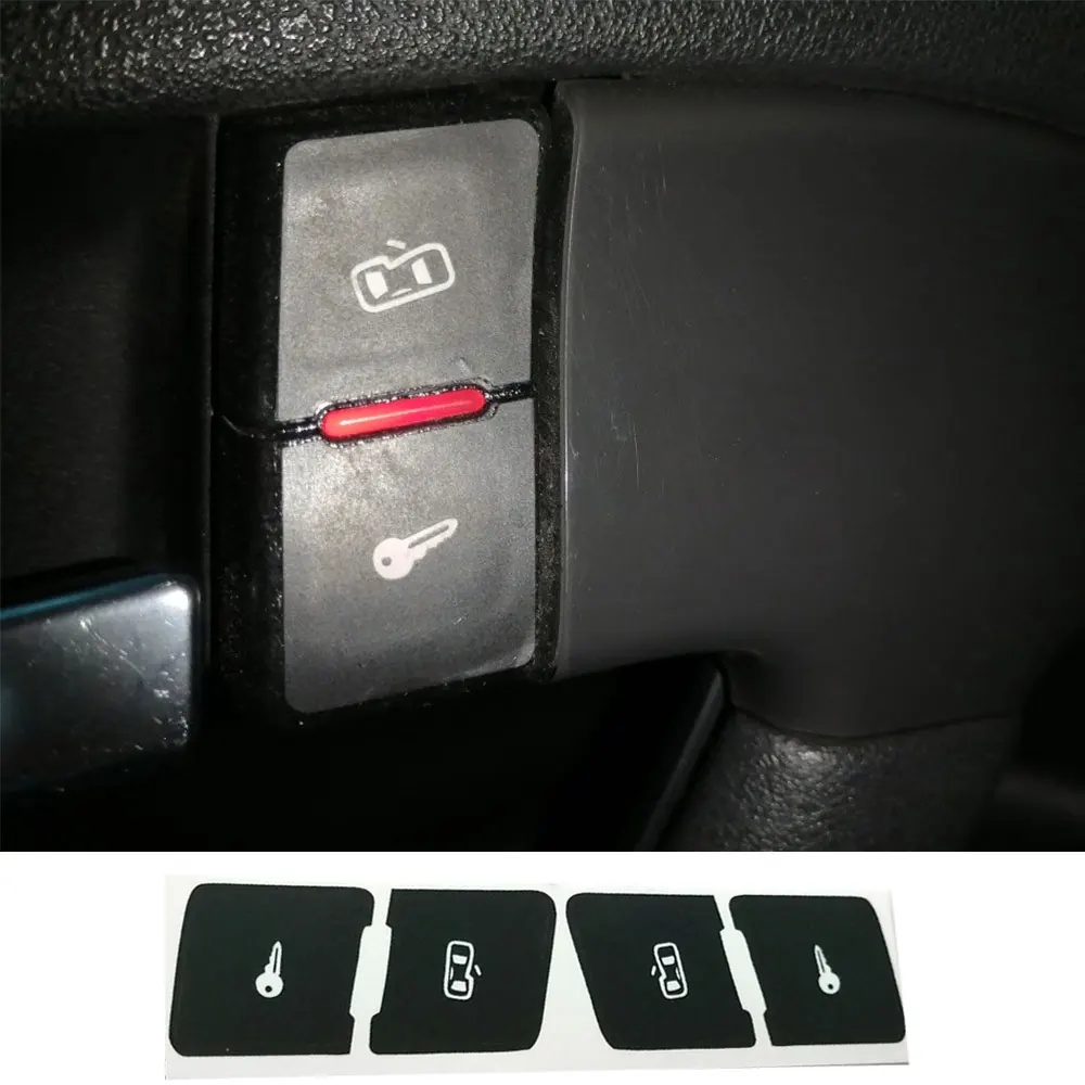 Наклейки для ремонта кнопок управления замком двери автомобиля Matte Black New Left+Right для Audi A3L.