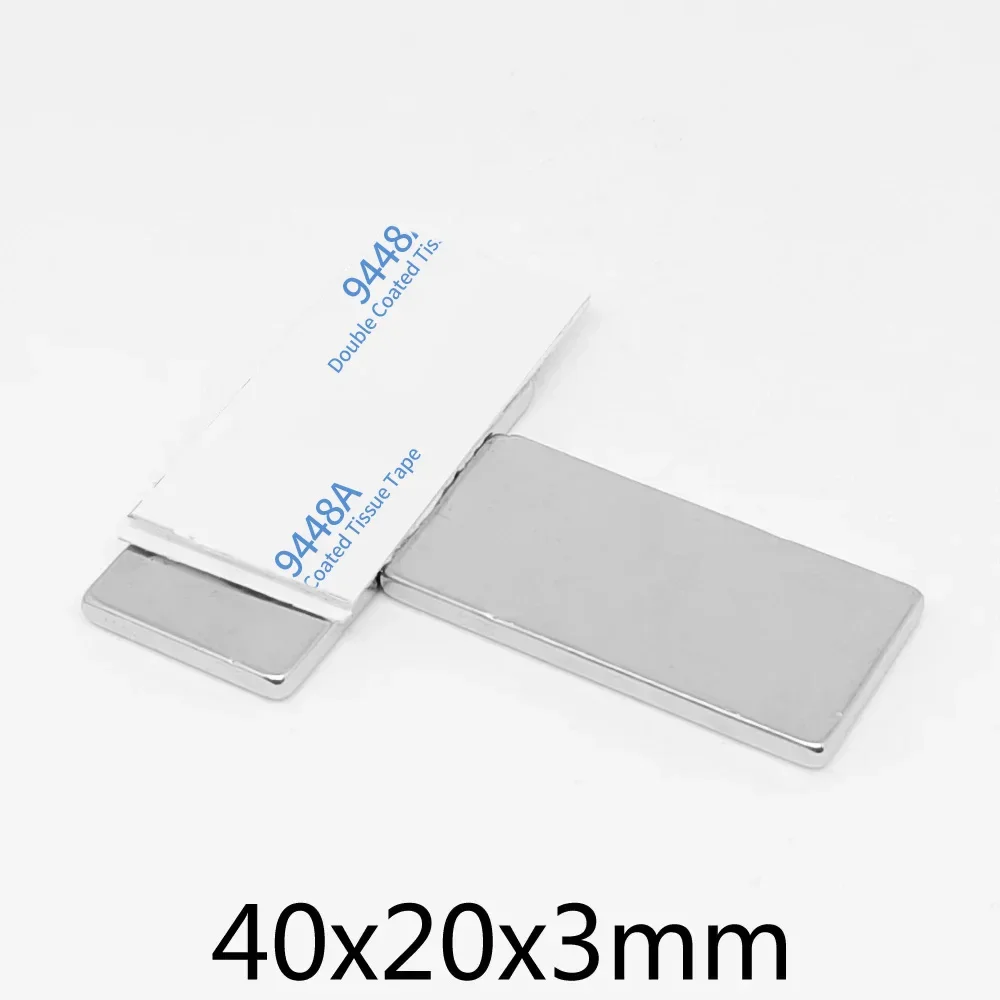 Блок-поисковый магнит 40x20x3 мм с самоклеящимся 3 м 40*20*3 квадратный сильный