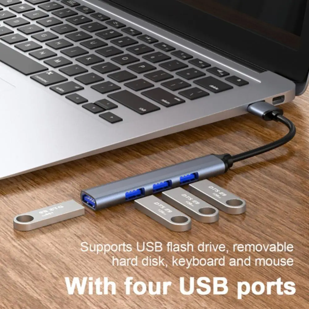 

High Speed Multi-split Otg Adapter Portable Hard Drive For MacBook 4 Ports Usb C Hub 4 In 1 Data Transfer Docking Station