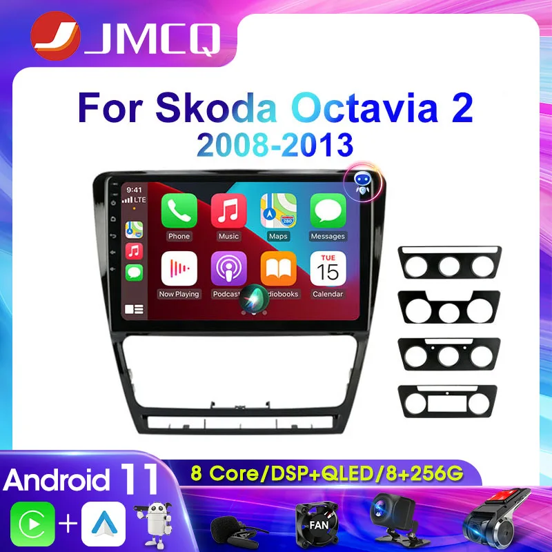 Автомагнитола JMCQ 2DIN 4G Android 11 мультимедийный видеоплеер для Volkswagen SKODA Octavia 2 A5 2007-2014 -
