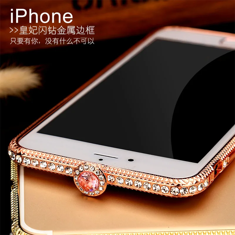 

Luxry Imperial Concubine Rhinestone Bumper For iPhone 11 Pro Max XSMAX XS XR X 6S 7 8 Plus Cover Case Diamond Metal Border