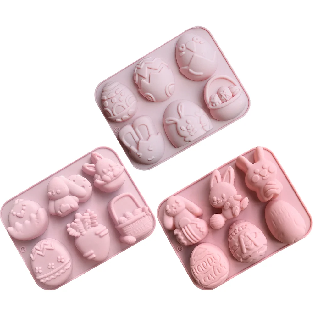 

Mold Molds Easter Bunny Silicone Chocolate Cake Baking Egg Mould Fondant Moulds Candy Resin Rabbit Cube Topper Bars Lotion