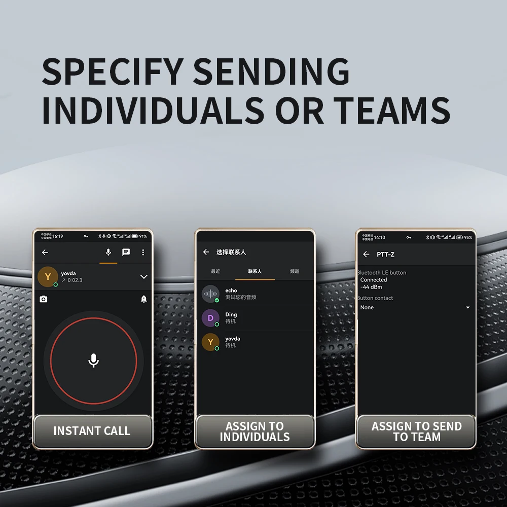 2023 Wireless Bluetooth-compatible Hands-free PTT Walkie Talkie Button for Android and ios for Zello Work