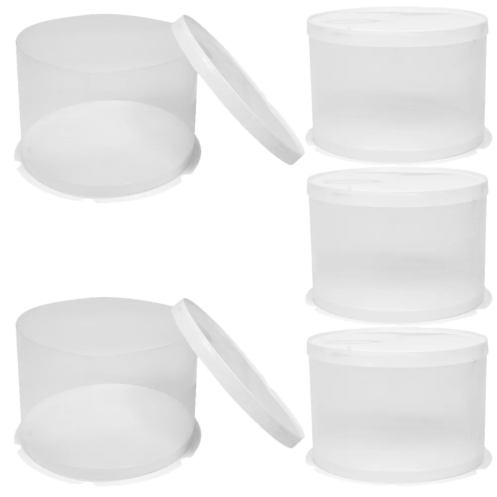 

5pcs Birthday Cake Box Transparent Cake Carrier Birthday Cake Packaging Boxes