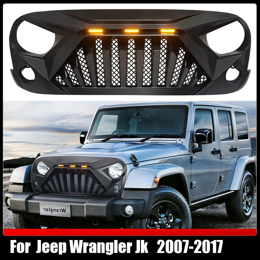 

Modified Front Racing Grille Grills Mesh Mask Cover Auto Grill Grills Exterior Car Accesories Fit For Jeep Wrangler Jk 2007-2017