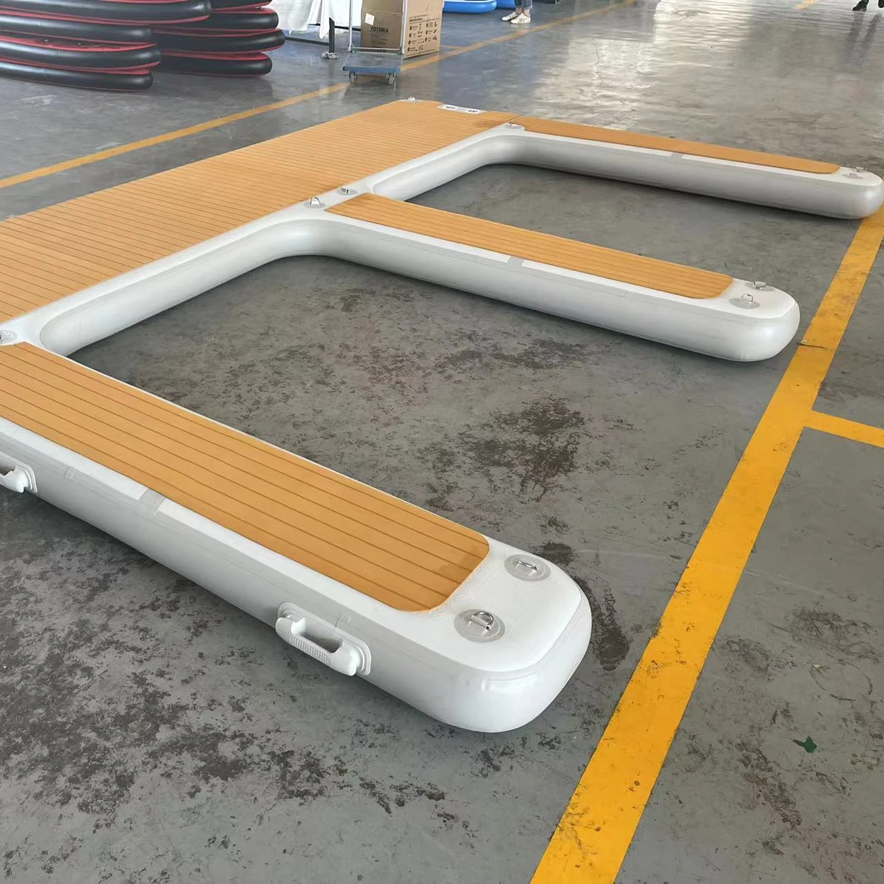 

4.5M Custom Drop Stitch E Shape Teak Foam Motor Boat Inflatable Jet Ski Dock