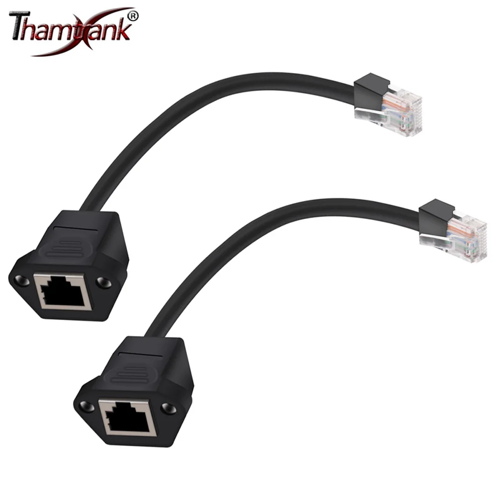

4pcs 8P8C RJ45 Male to Female Shield Type Connector RJ45 Head with 15cm Cable PA6 Plastic+Copper Contact Adapter High Quality