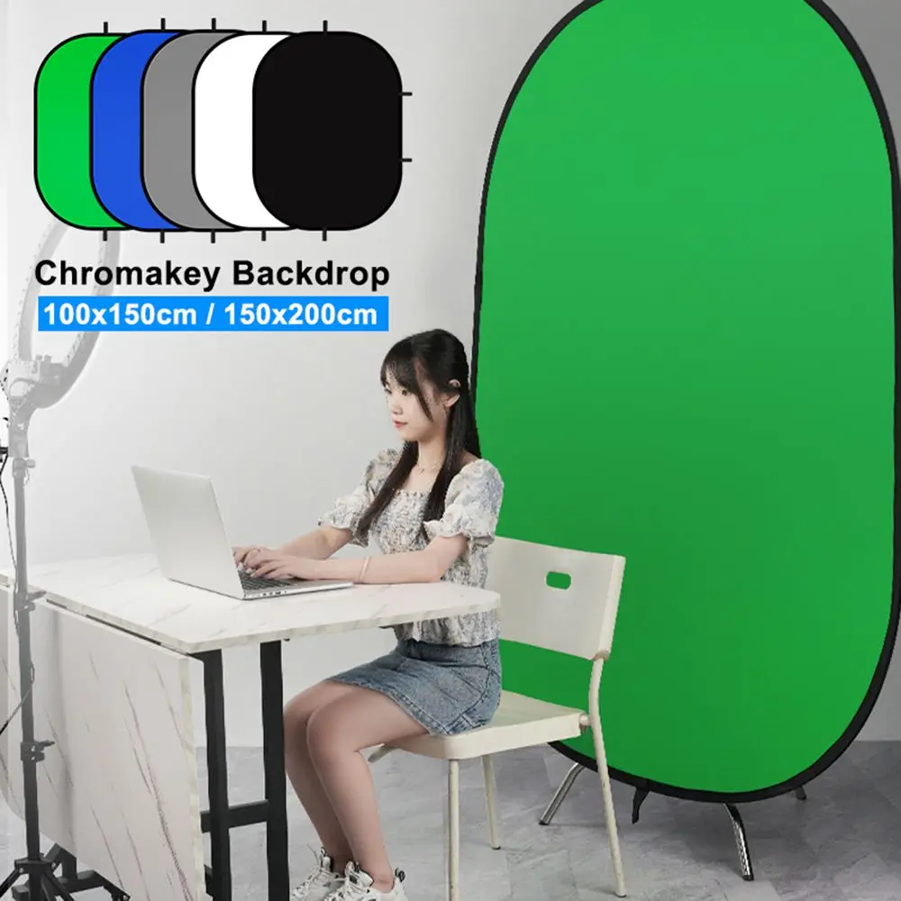 

Live Streaming Photography Studio Foldable Chromakey Green Blue Screen Double Sided Background Cloth Backdrop