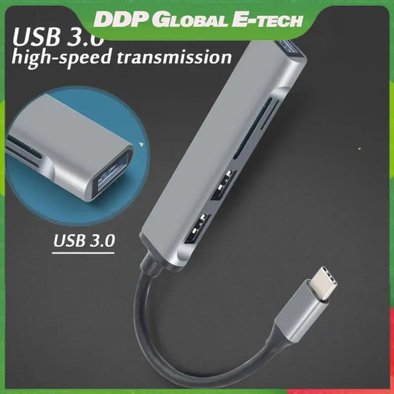 

Multiport Type C Hub For Macbook 13 15 Portable Card Reader High Speed With Sd Tf Ports Usb Split Hub Converter 5 In 1