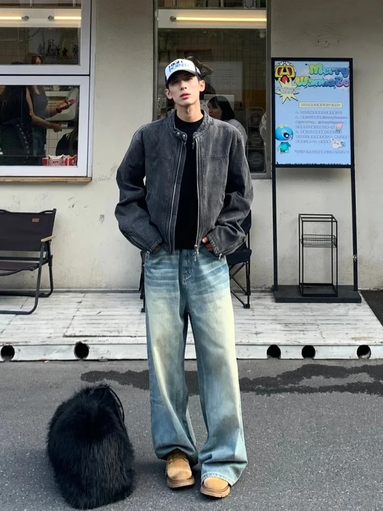 Cleanfit джинсовое пальто с короткими плечами мужская осенне-зимняя модная