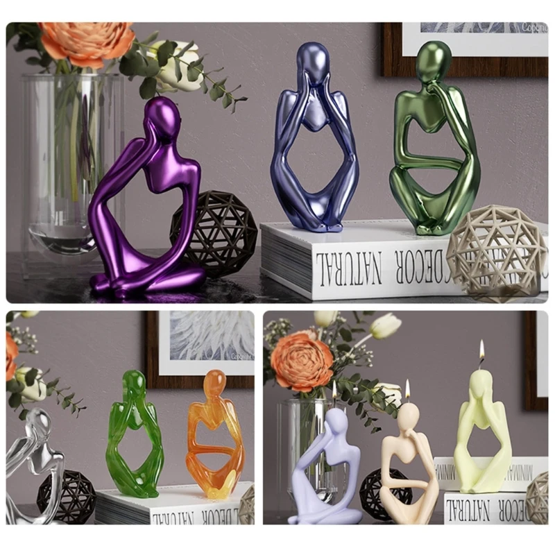 

Y51E 3D Portrait Silicone Mold for Handmade Desktop Decor Gypsum Epoxy Resin Aroma Mould for Home Decoration