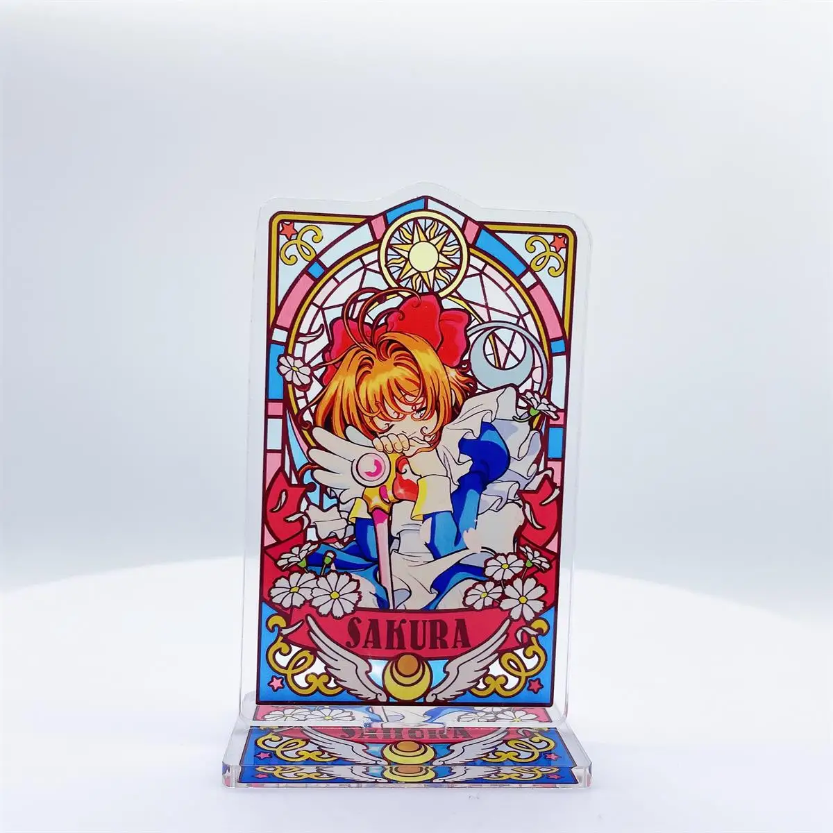 Фото Аниме Card Captor Сакура Фигурка Акриловая подставка KINOMOTO SAKURA LI SYAORAN Модельная тарелка 1 шт. Настольный декор Стоящий знак Подарок фанатам игры №5