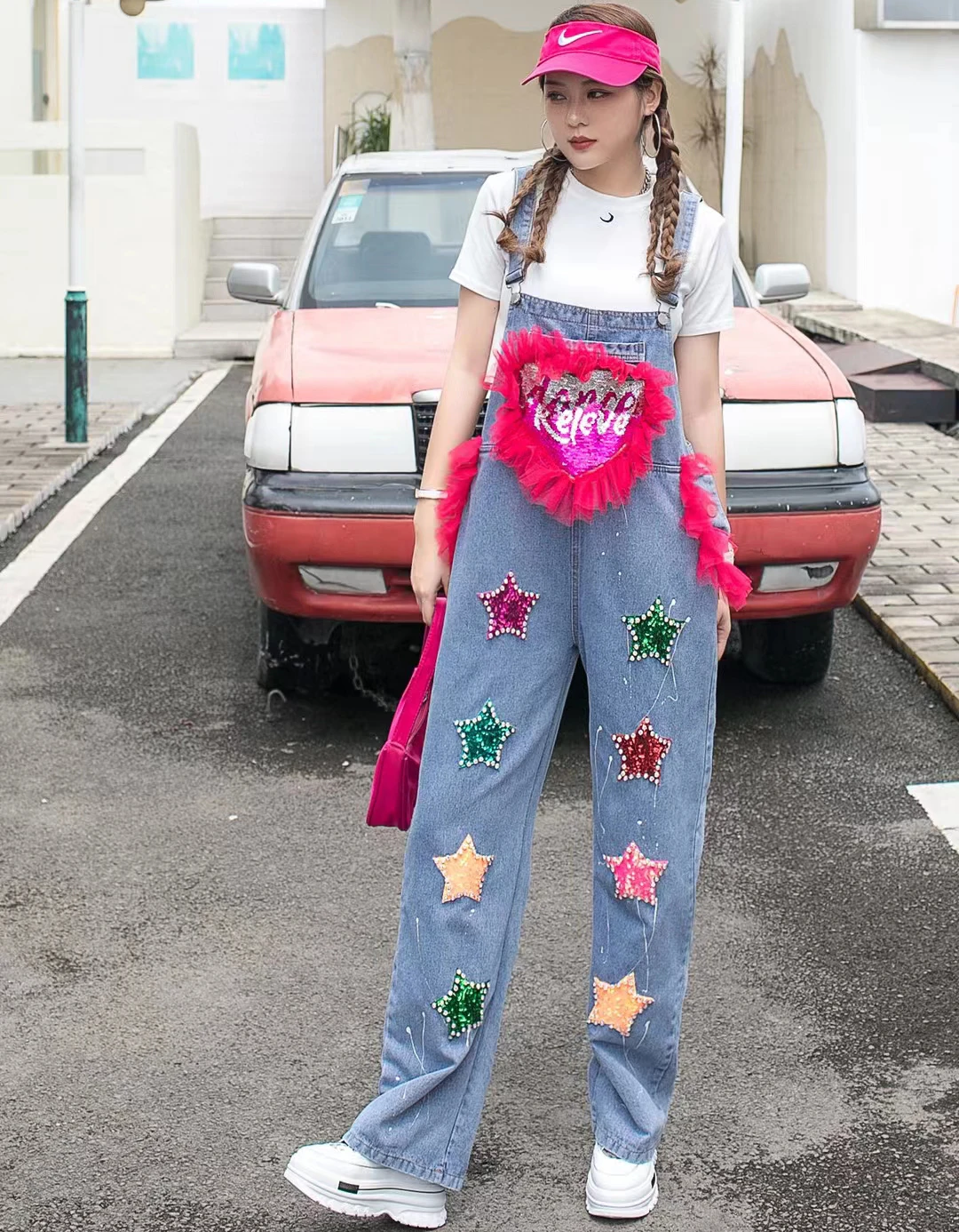 

Print Jumpsuit Women 2022 Retro Baggy Bib Pants Summer Autumn Japan Style Loose Casual Girls Overalls Trousers