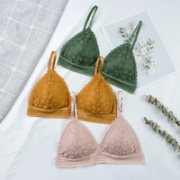 women lace bra no steel ring beauty back wrapped chest comfortable daisy brassiere stretch triangle cup padded underwear 12pcs