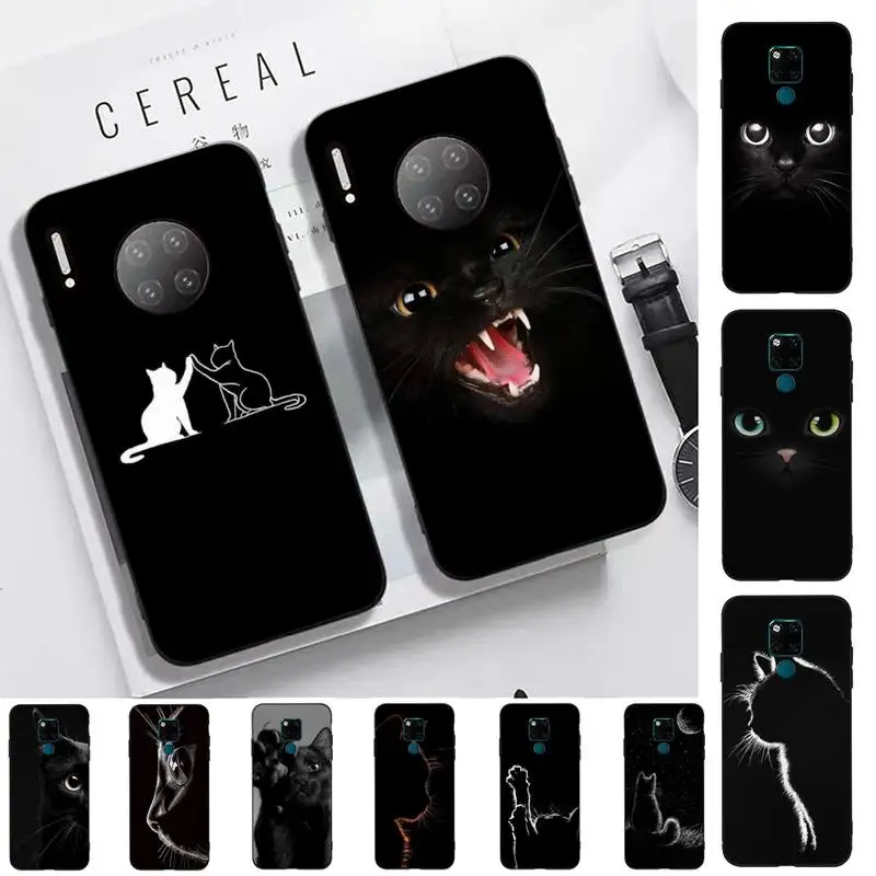 

Black Cat Staring Eye Phone Case for Huawei Mate 20 10 9 40 30 lite pro X Nova 2 3i 7se