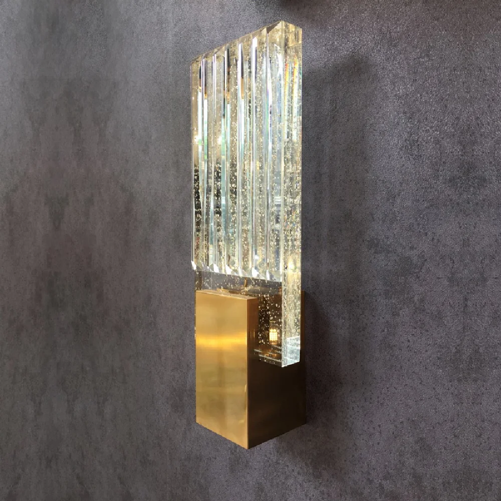 

LED modern crystal wall lamp bed bedroom study designer model room villa stairwell wall lamp