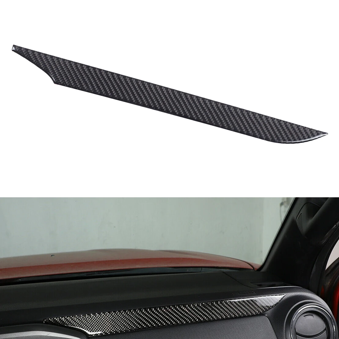 

Black Carbon Fiber Car Interior Co-pilot Dashboard Decor Trim Cover Fit for Toyota Tacoma 2015 2016 2017 2018 2019 2020 LHD