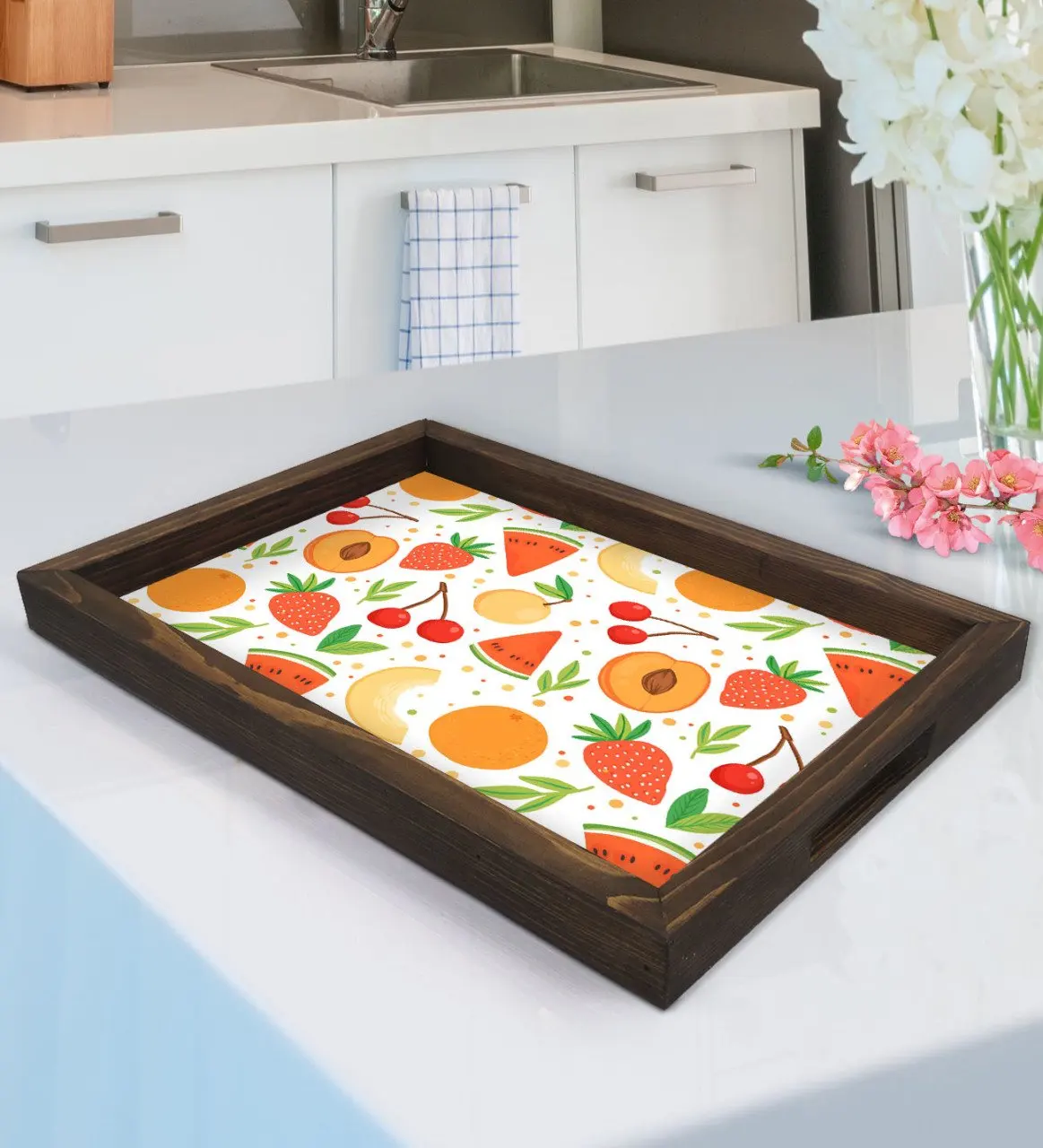 

BK Gift Fruits Design Natural Wood Tepsi-3