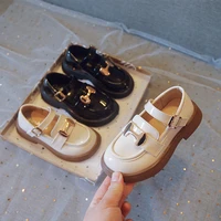 fashion girls leather shoes children flat slipper school shoes girls of 14 years pu glossy smooth sandals summer 2022 sizes 36
