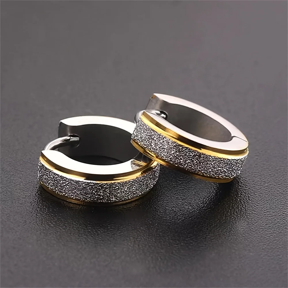2 шт. новые матовые серьги-кольца из нержавеющей стали маленькие круглые для