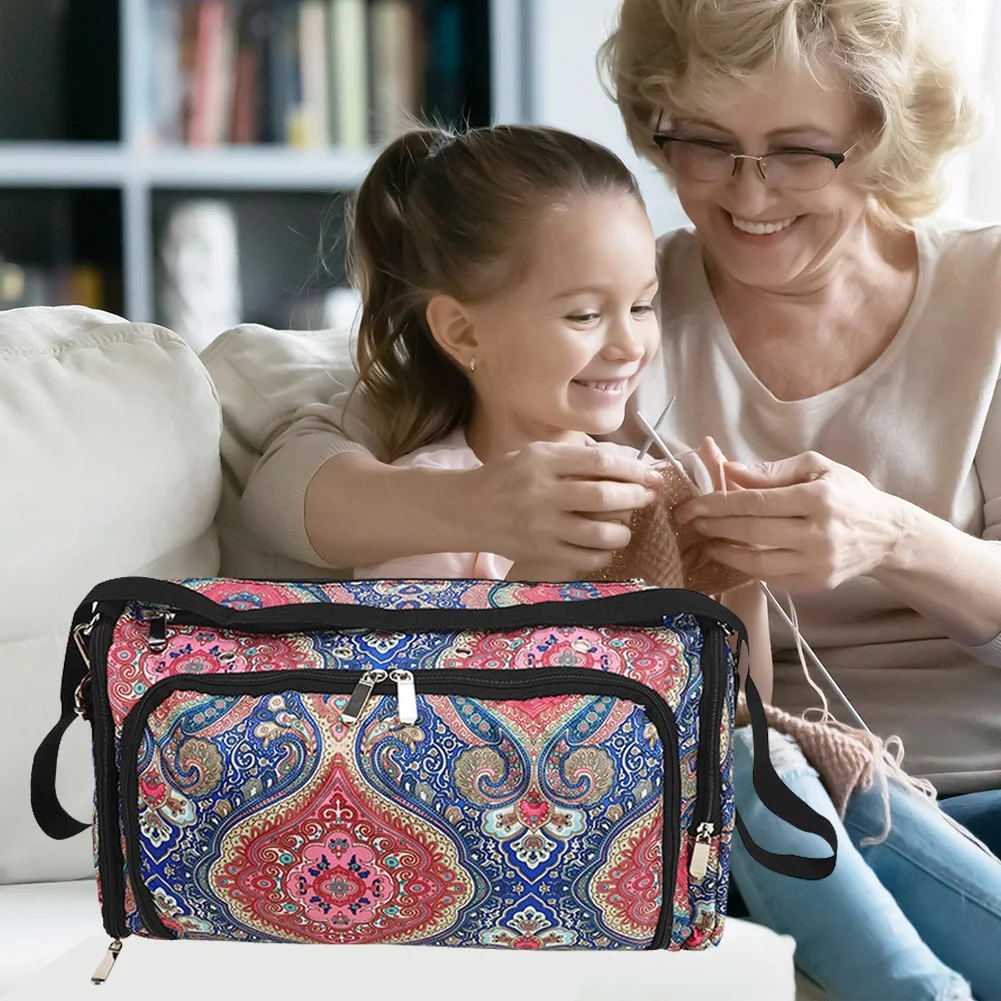 

Yarn Storage Organizer Knitting Needles Portable Yarn Crochet Pouch Sewing Accessories Storage Box Large Organizer