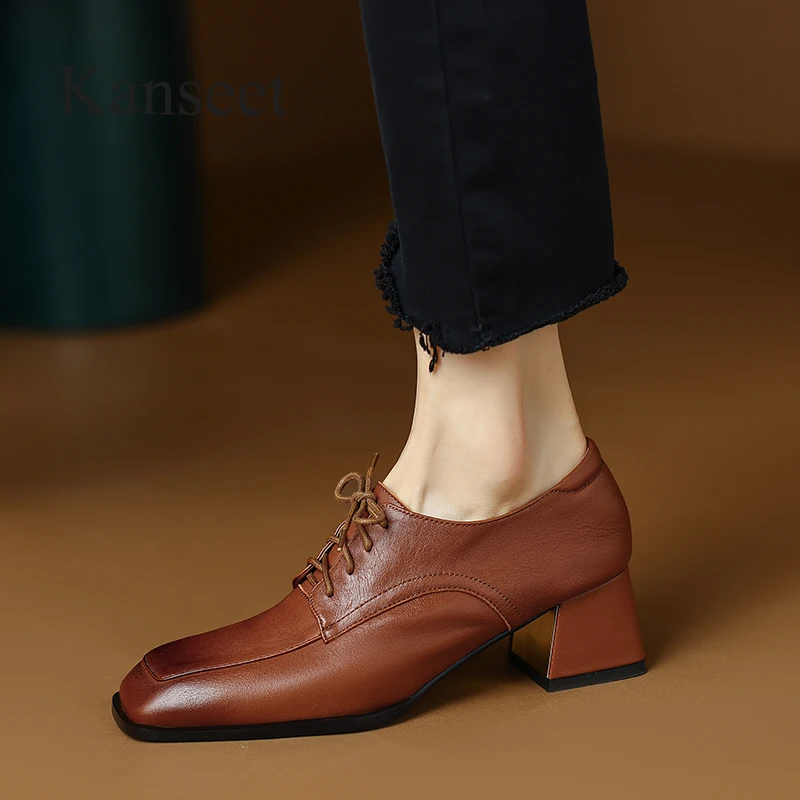 

Туфли-лодочки женские из натуральной кожи, на среднем каблуке 4,5 см