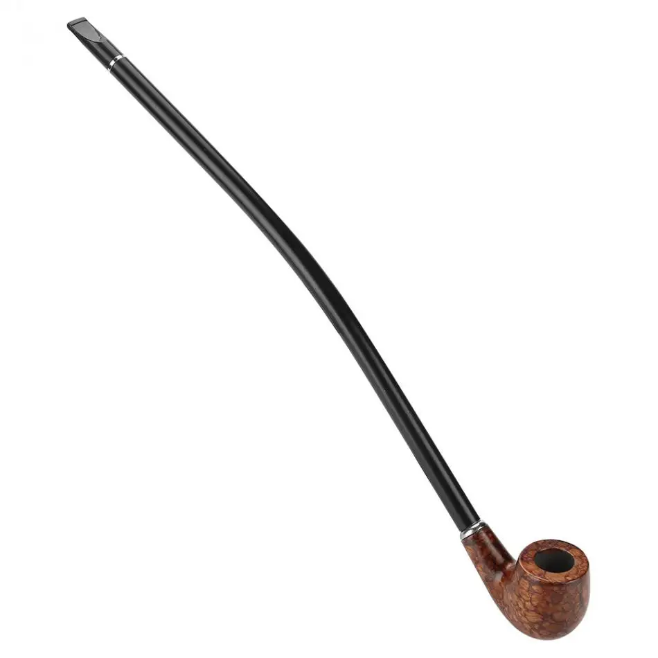 

40.5cm Brown Long Handle Cigarette Holder Classic Exquisite Wooden Herb Grinder Tobacco Smoking Pipe Smoke Gift With Box