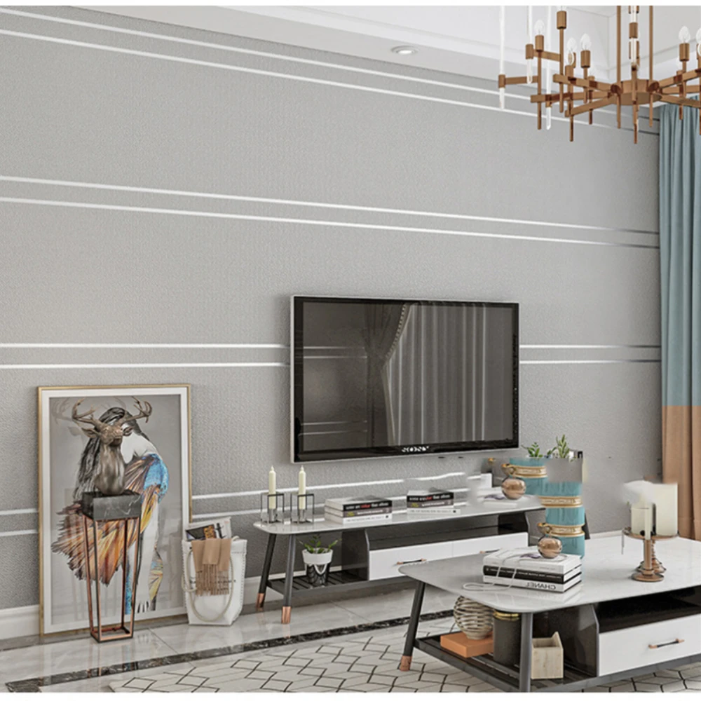 

2023 New Nordic Modern Deerskin Wallpaper Geometric Pattern Simple Wall Stickers Living Room TV Background DIY Home Decoration