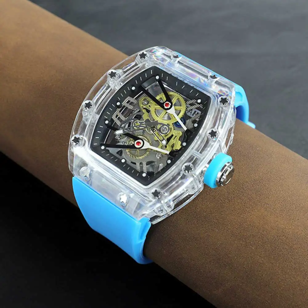 Модные Роскошные Брендовые спортивные Кварцевые прозрачные силиконовые женские