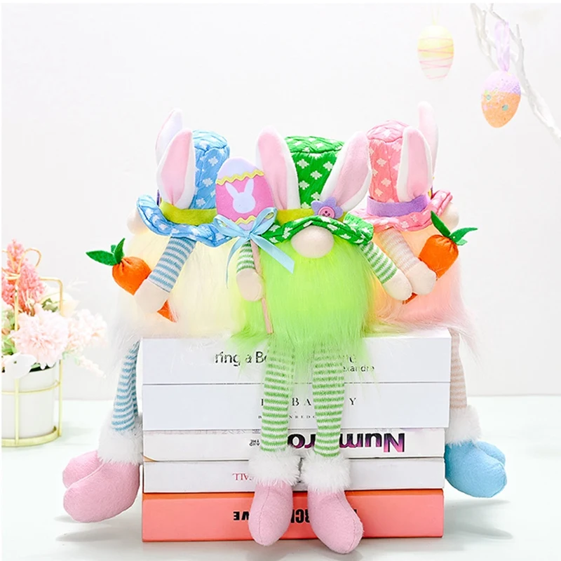 Длинные ноги пасхальный Рудольф гном эльф кролик светодиодный светильник