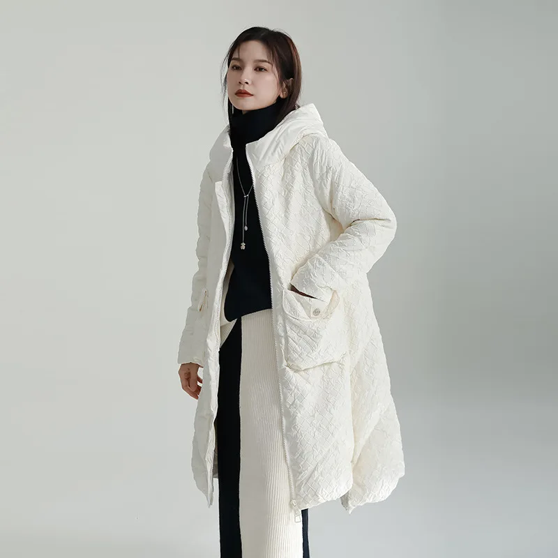 2022 Niche Design Winter New Cotton Dress Dress Loose Pendulum Thin Long Cotton Clothing Female