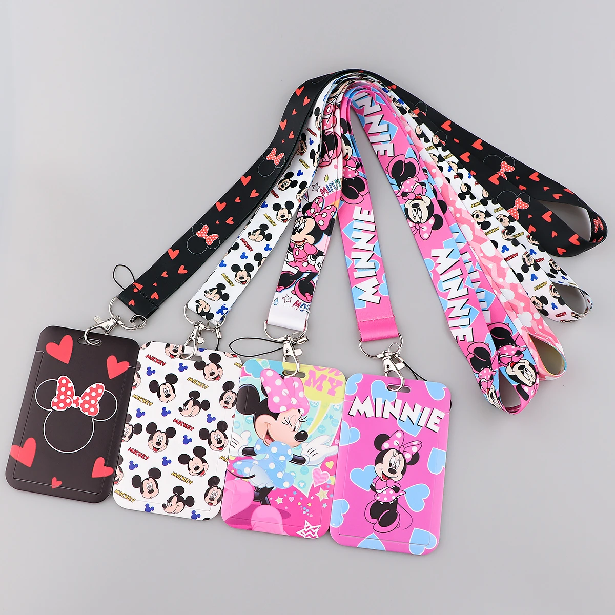 

Cute Mickey Minnie Strap Lanyard for Keys Keychain Badge Holder ID Credit Card Pass Hang Lariat Mobile Phone Charm Accessories