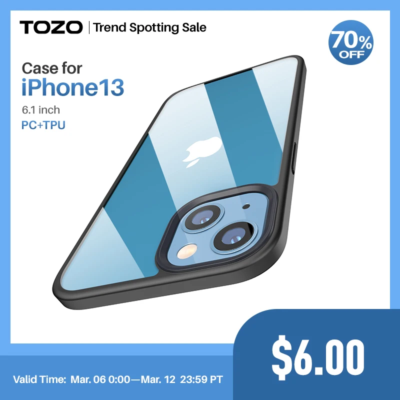 Чехол TOZO для iPhone 13 12 мин Pro Max полное покрытие объектива защита от падения