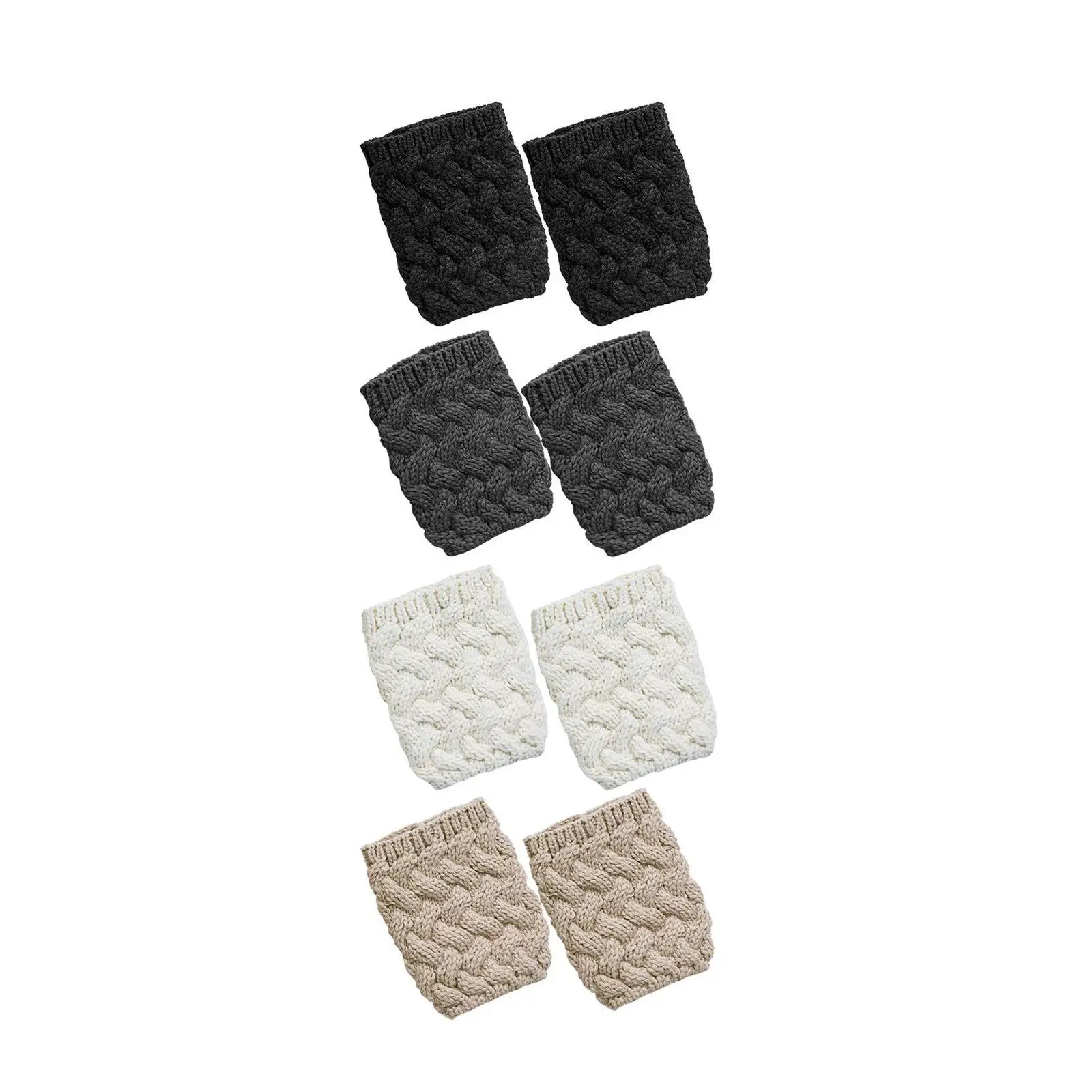 

4 Pairs Boot Cuffs Cable Knit Boot Toppers Socks Winter Leg Warmers Gifts