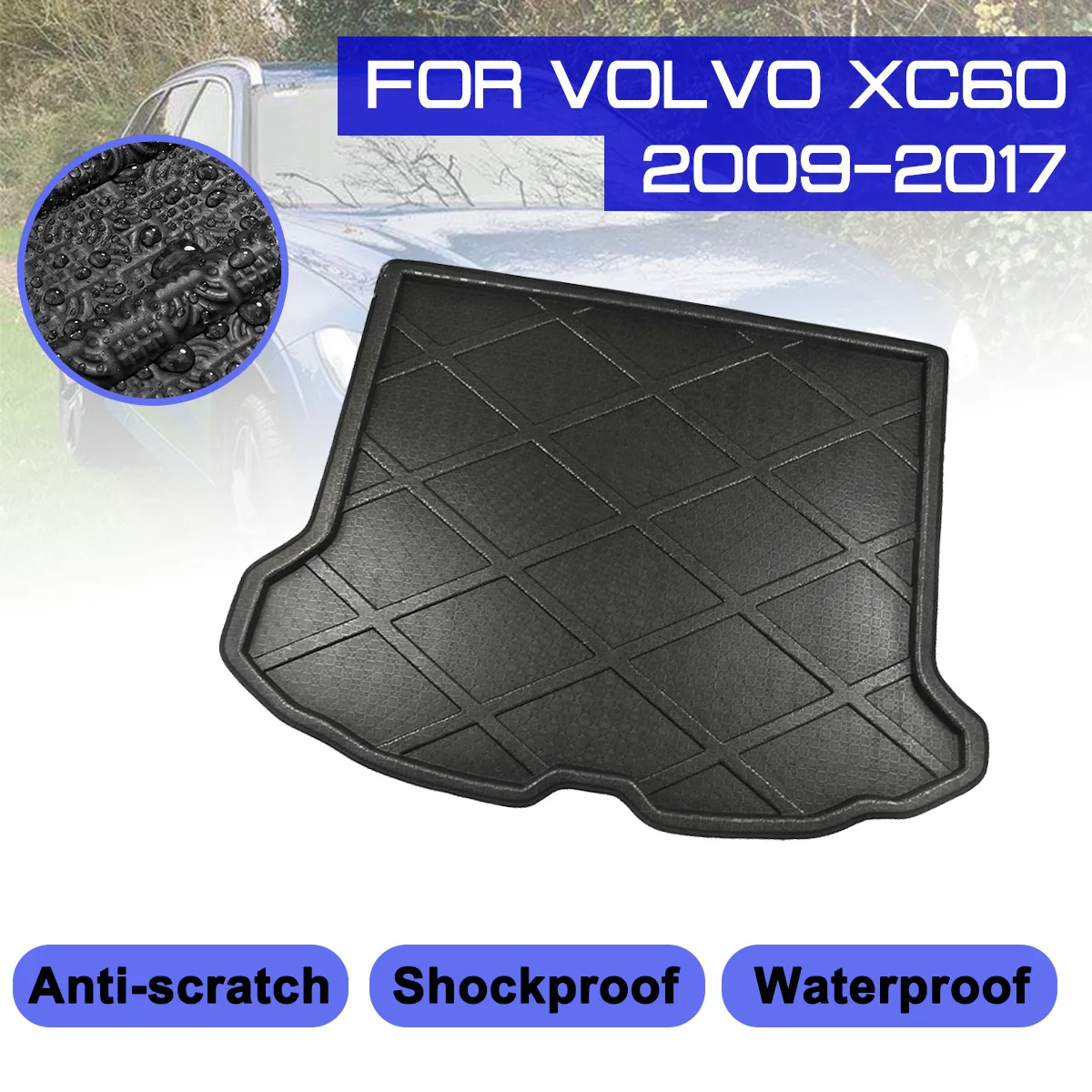 

Floor Mats Car Rear Trunk Boot Mat Waterproof Carpet Anti Mud Tray Cargo Liner For Volvo XC60 2009-2017