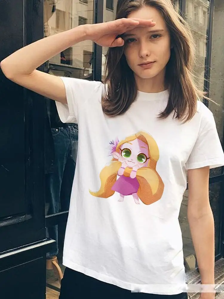 

Disney T-Shirt Lovely Princess Summer New Products Women TopHarajuku Style T Shirt Creativity Comfortable Cute Sweet Rapunzel