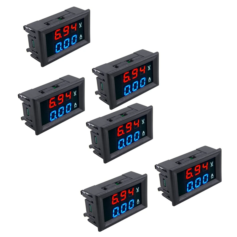 

6Pcs LED Digital DC 0-100V 10A Voltage Amp Volt Meter Panel Dual Voltmeter Ammeter Tester
