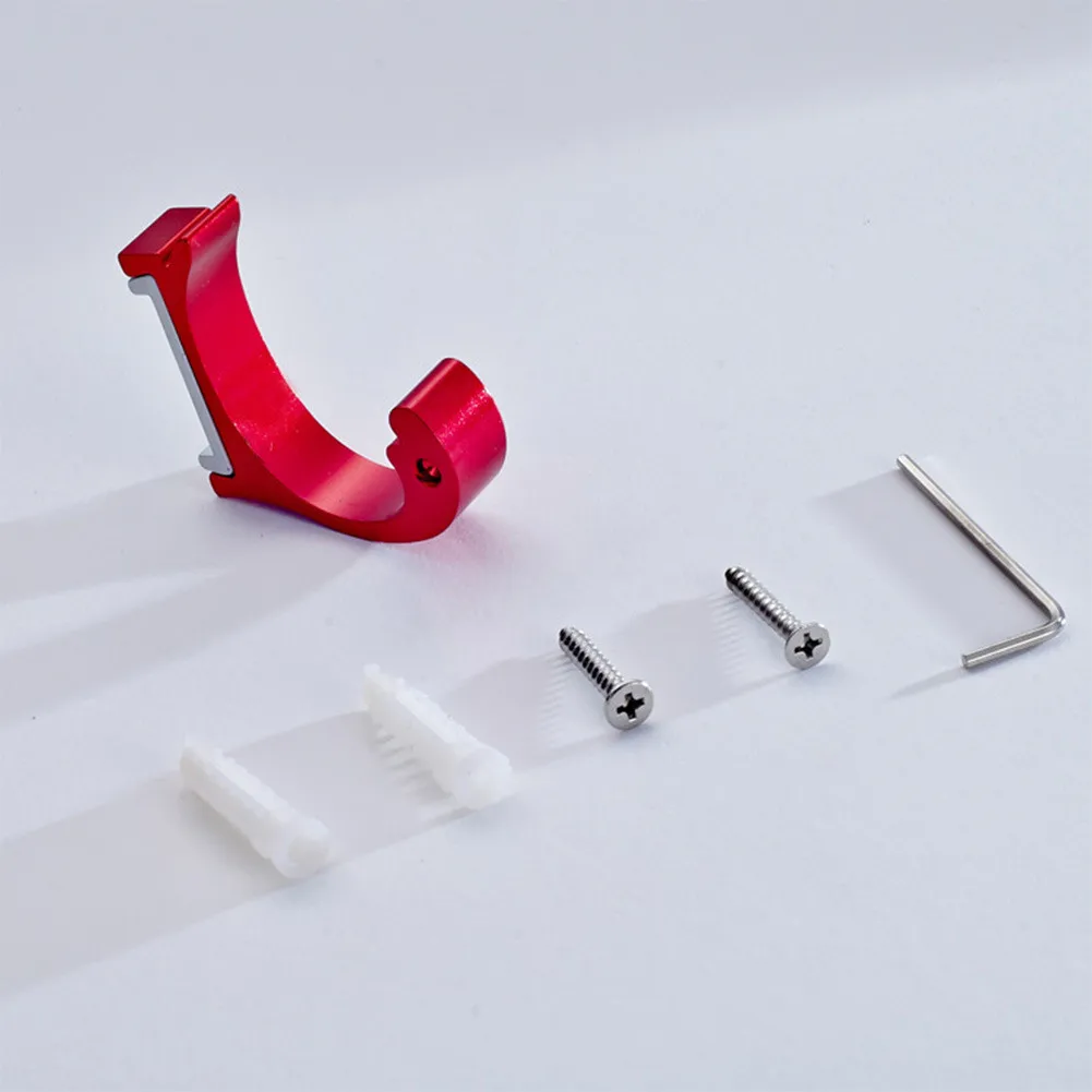 

5 Pcs Hook +2pc Expansion Screw +2pc Screw Colorful Aluminum Wall Mounted Hook Coat Robe Hook Clothes Bag Towel Hanger Hook
