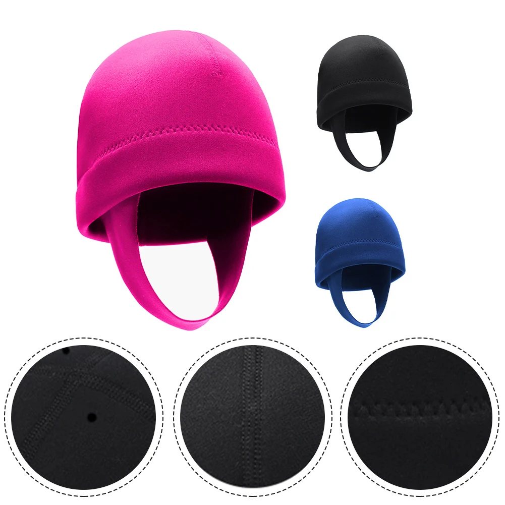 

2mm Diving Hat Hot Sale Nylon Protect Hair Swimming Hat With Shoulder Snorkeling Equipment Hat Surfing Kayaking Parts