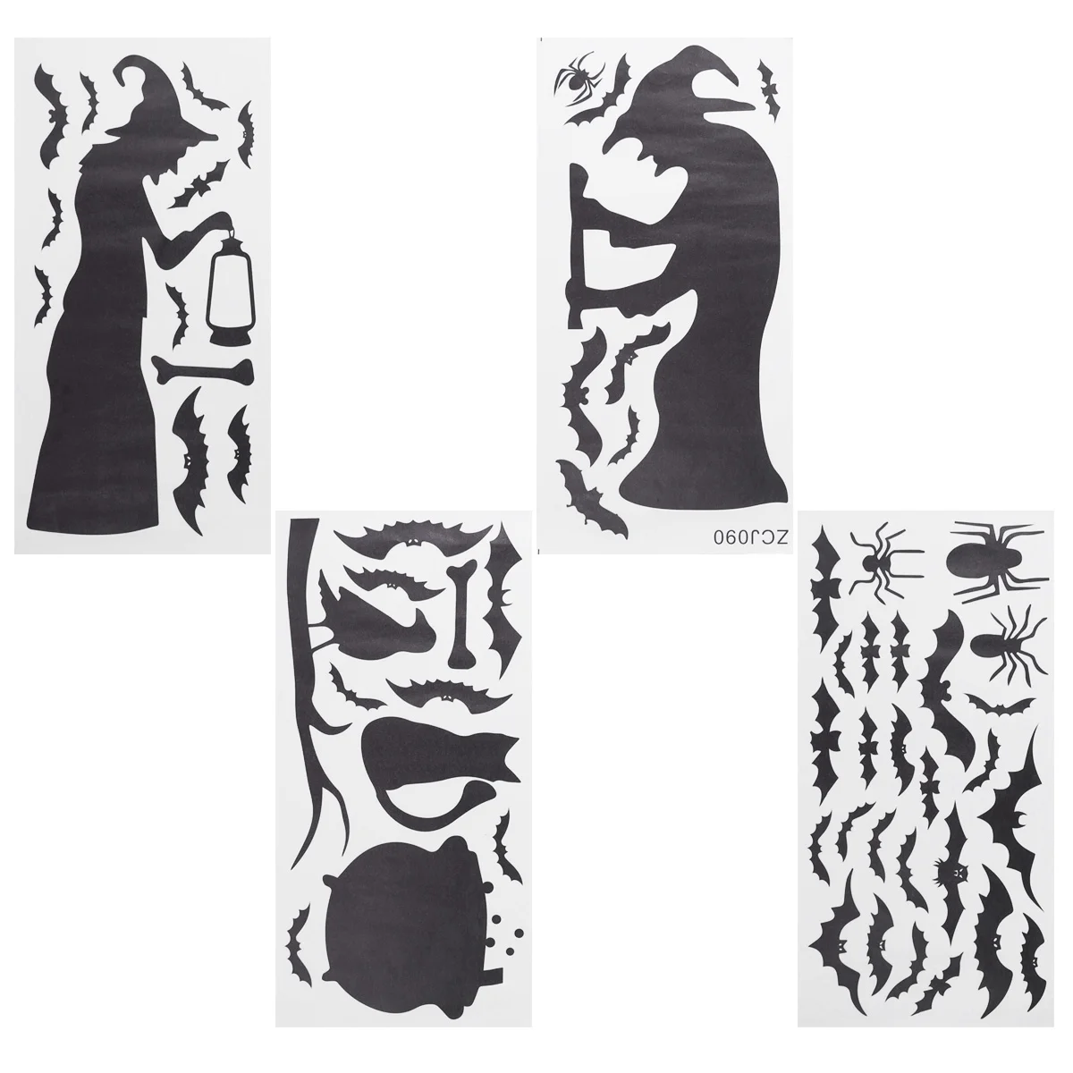 

4 Witch Bat Sticker Witch Wall Decal Furniture Decoration Stickers Spooky Wall Paster Ceiling Sticker