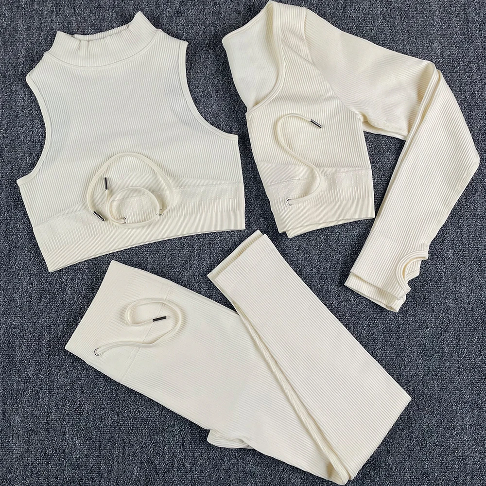 Женский спортивный костюм для йоги женская одежда комплект тренировок из 3