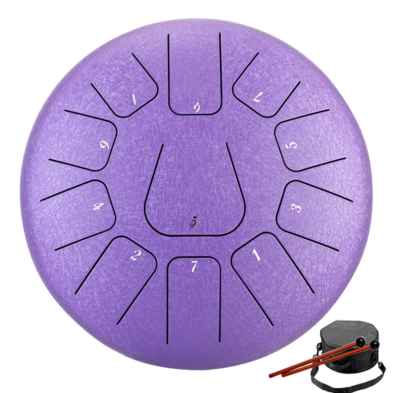 Hluru Glucophone Steel Tongue Drum 8 дюймов 11 Notes Key F Ethereal для начинающих Tone Percussion Tang