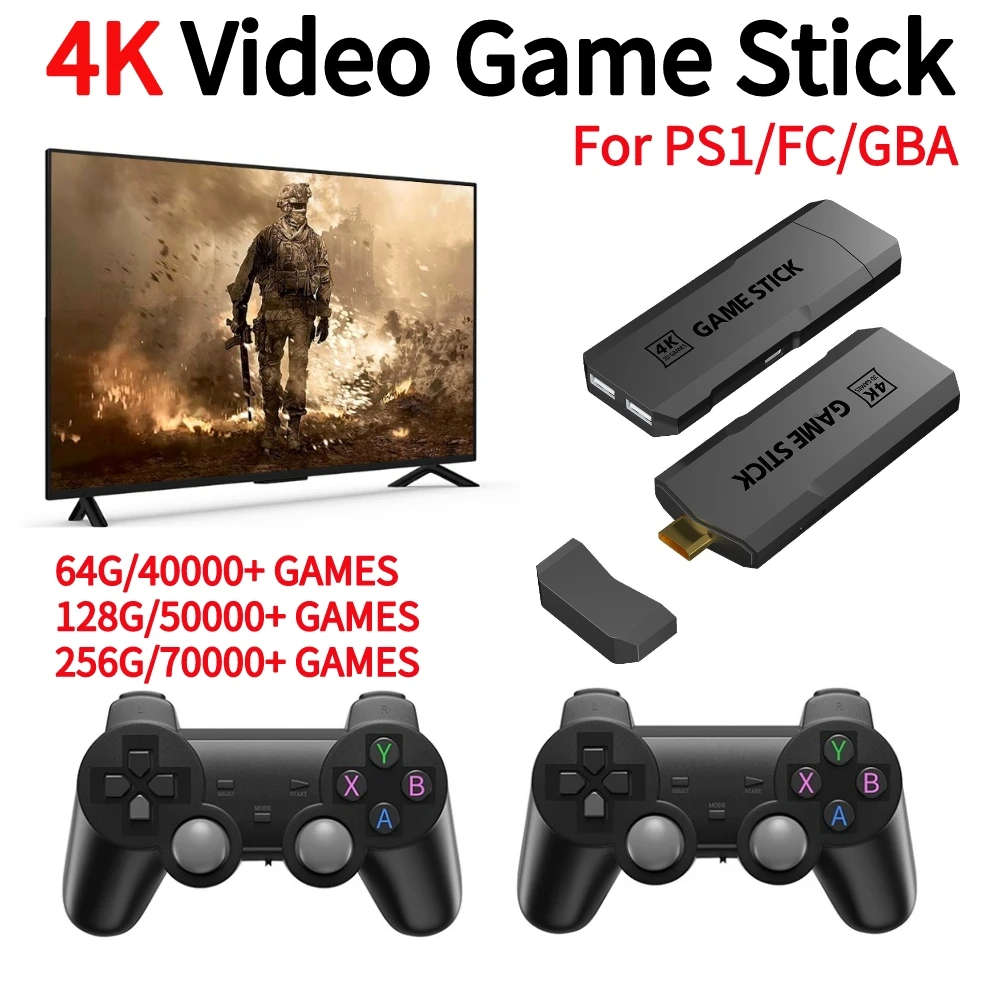 

GD20 Game Console 4K Retro Handheld Game Player with Dual 2.4G Wireless Controllers For PS1/FC/GBA Game Stick 64G/128G/256G